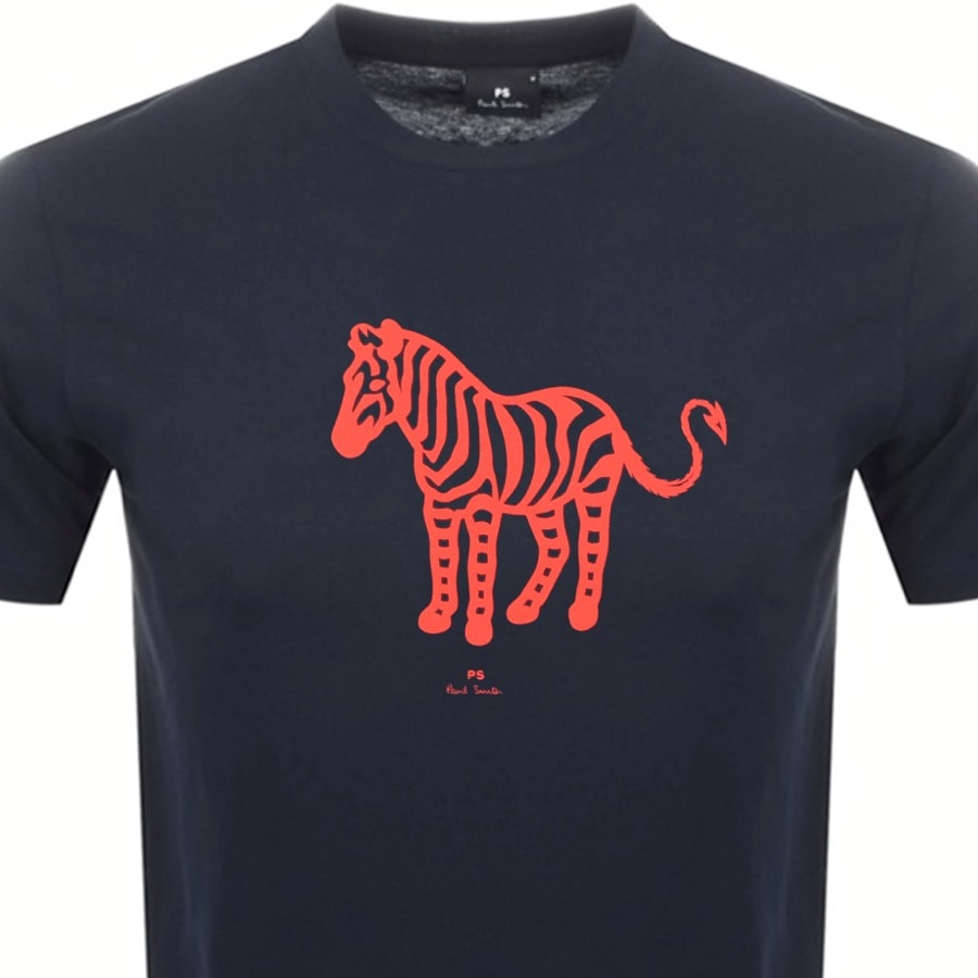 Alternative Image for ProductPS By Paul Smith Logo Devil Zebra T Shirt Navy2